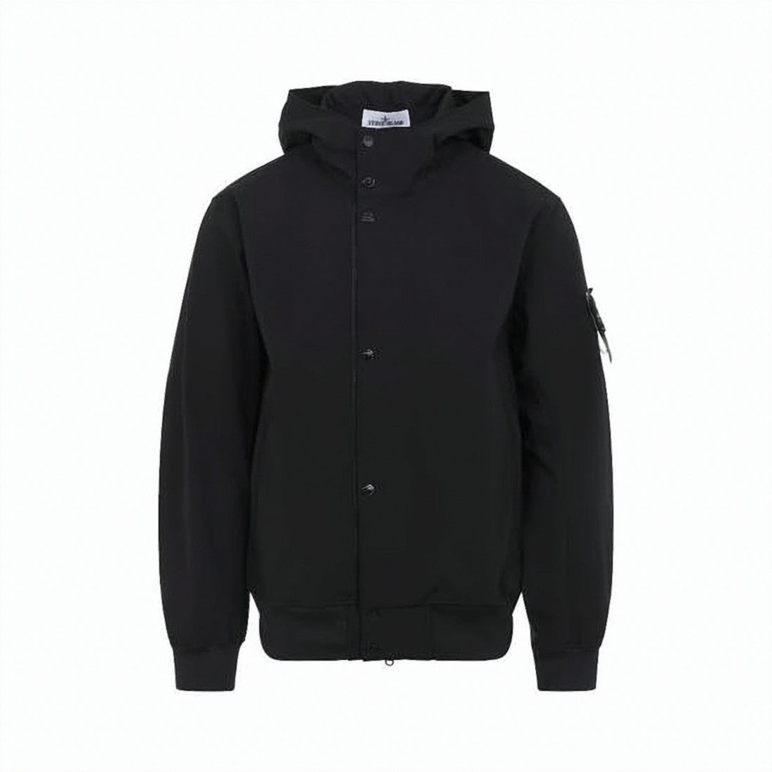 Stone Island Black Jacket With Hood