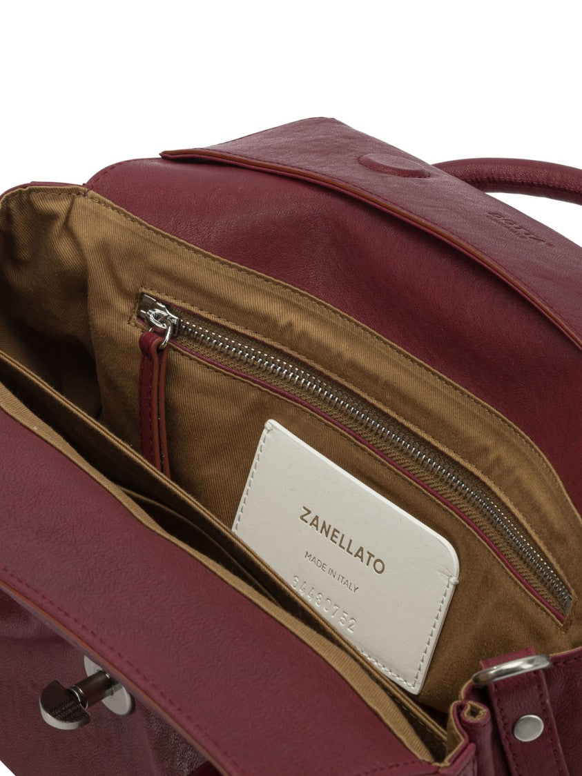 Zanellato Structured Burgundy Cow Leather Shoulder Bag
