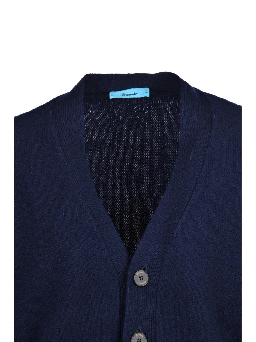 Drumohr Multicolor V-Neck Wool Cardigan