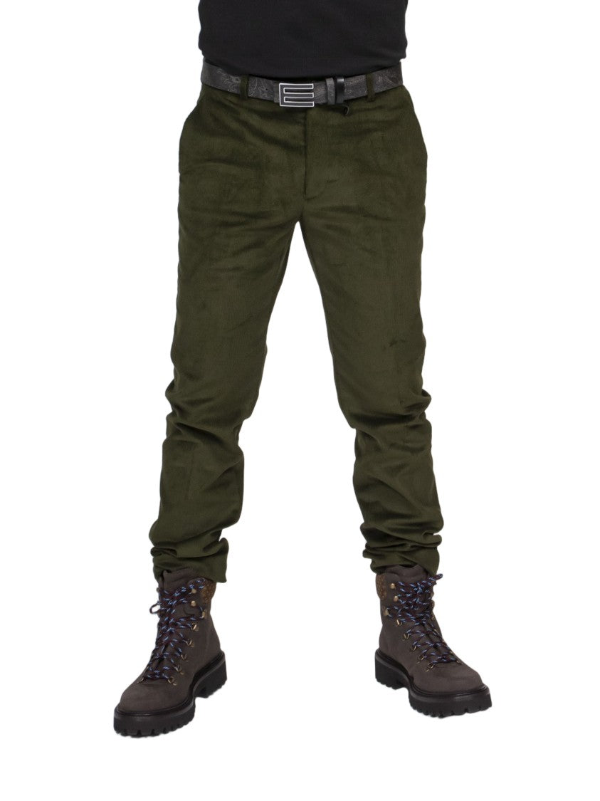 Etro Roma Olive Green Tapered Slim-Fit Pants