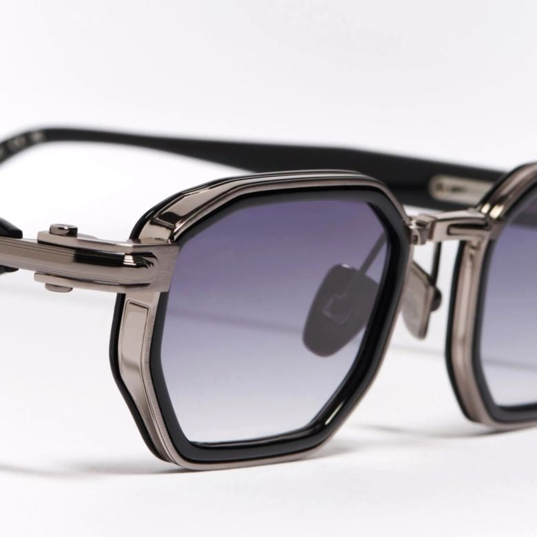 John Dalia Axel Geometric Frame Sunglasses With Metallic Finish