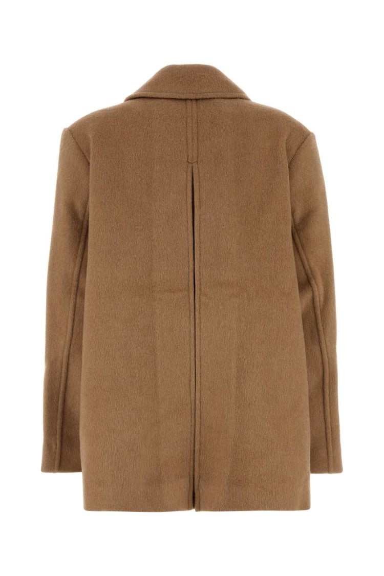 Ganni Camel Wool Blend Coat