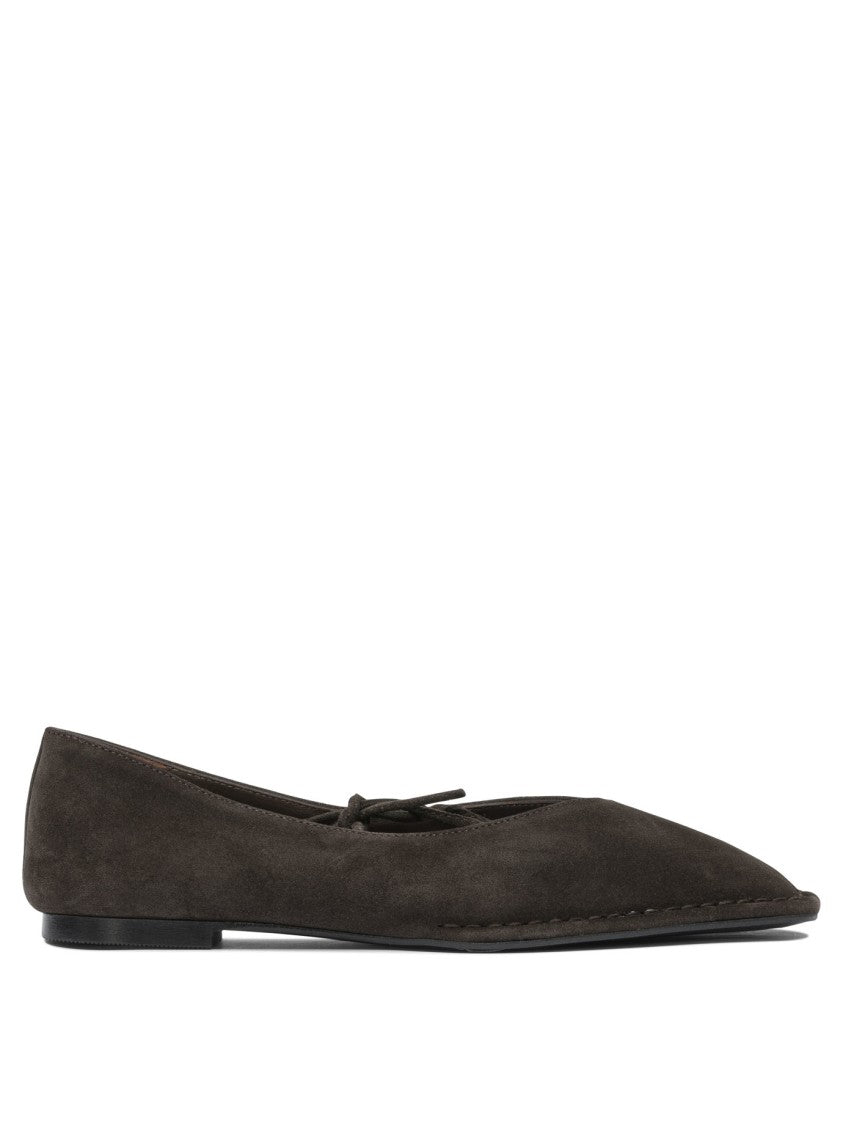 Alohas Sway Suede Coffee Brown Leather Ballet Flats