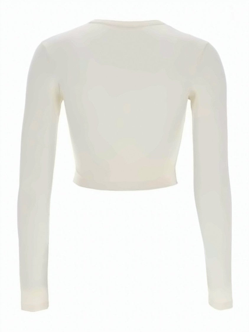 Jil Sander Long-Sleeved Cropped Top With Design