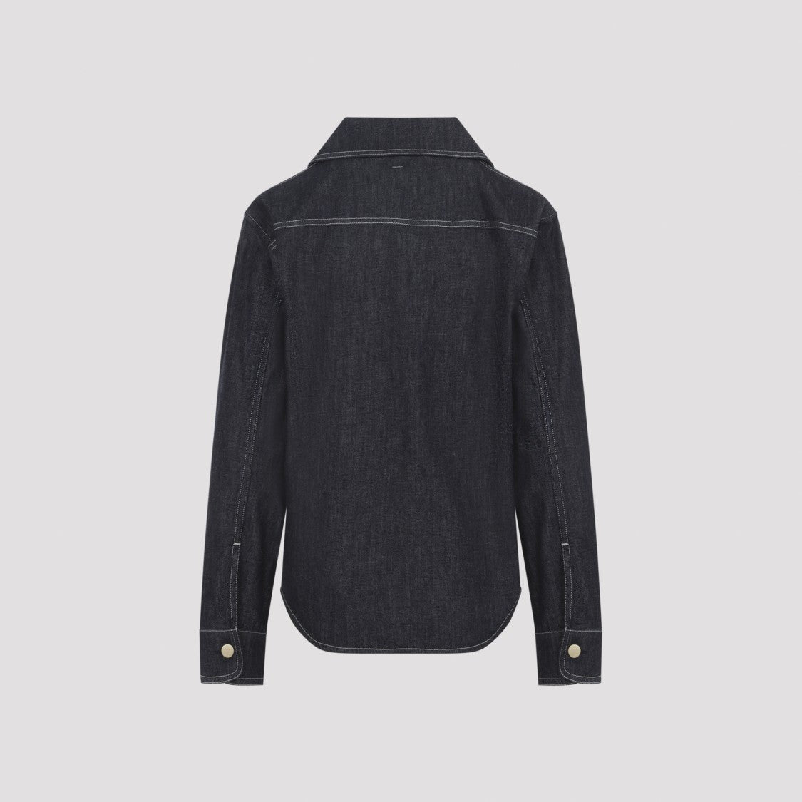 Max Mara Dark Denim Shirt With Classic Collar