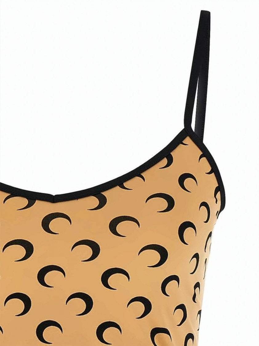 Marine Serre Fitted Jersey Tank Top With Moon Print