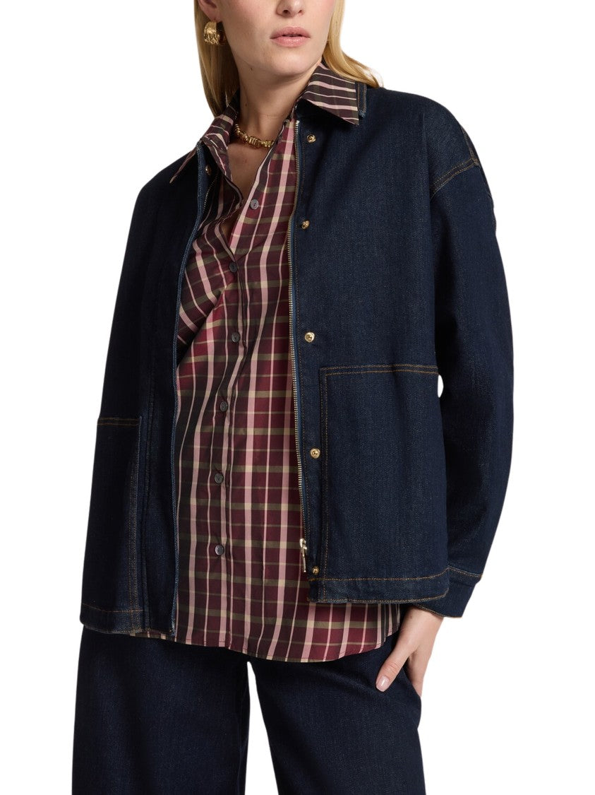 Elena Miro` Fluid Rinse Wash Denim Jacket
