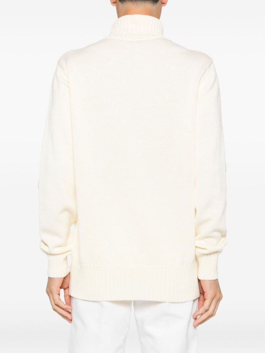 Givenchy Ribbed High Neck Sweater With Embossed Logo Detail