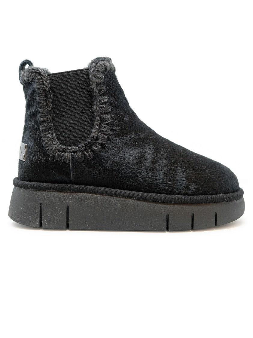 Mou Bounce Chelsea Boots Ponyskin Black