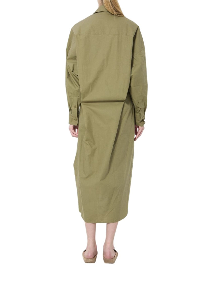 The Frankie Shop Black High-Low Hem Oversized Midi Dress