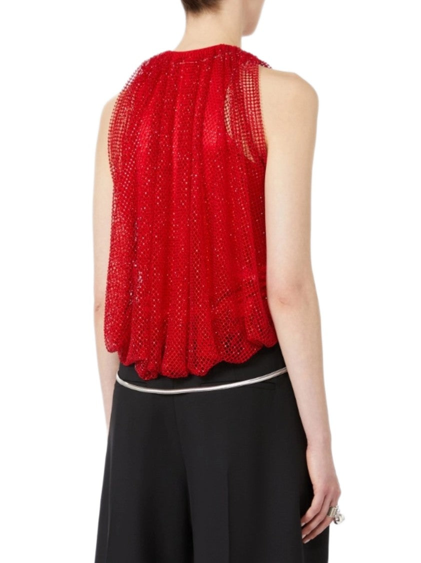 Max Mara Textured Red Sleeveless Top