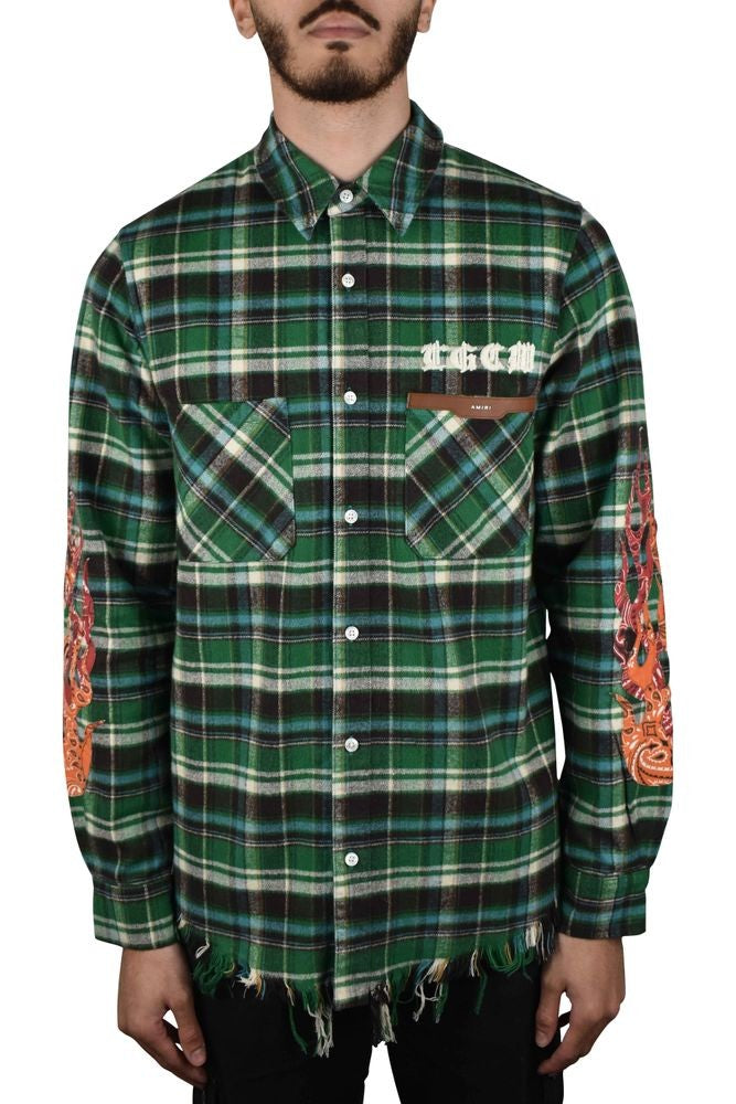 Amiri Green And Blue Check Overshirt