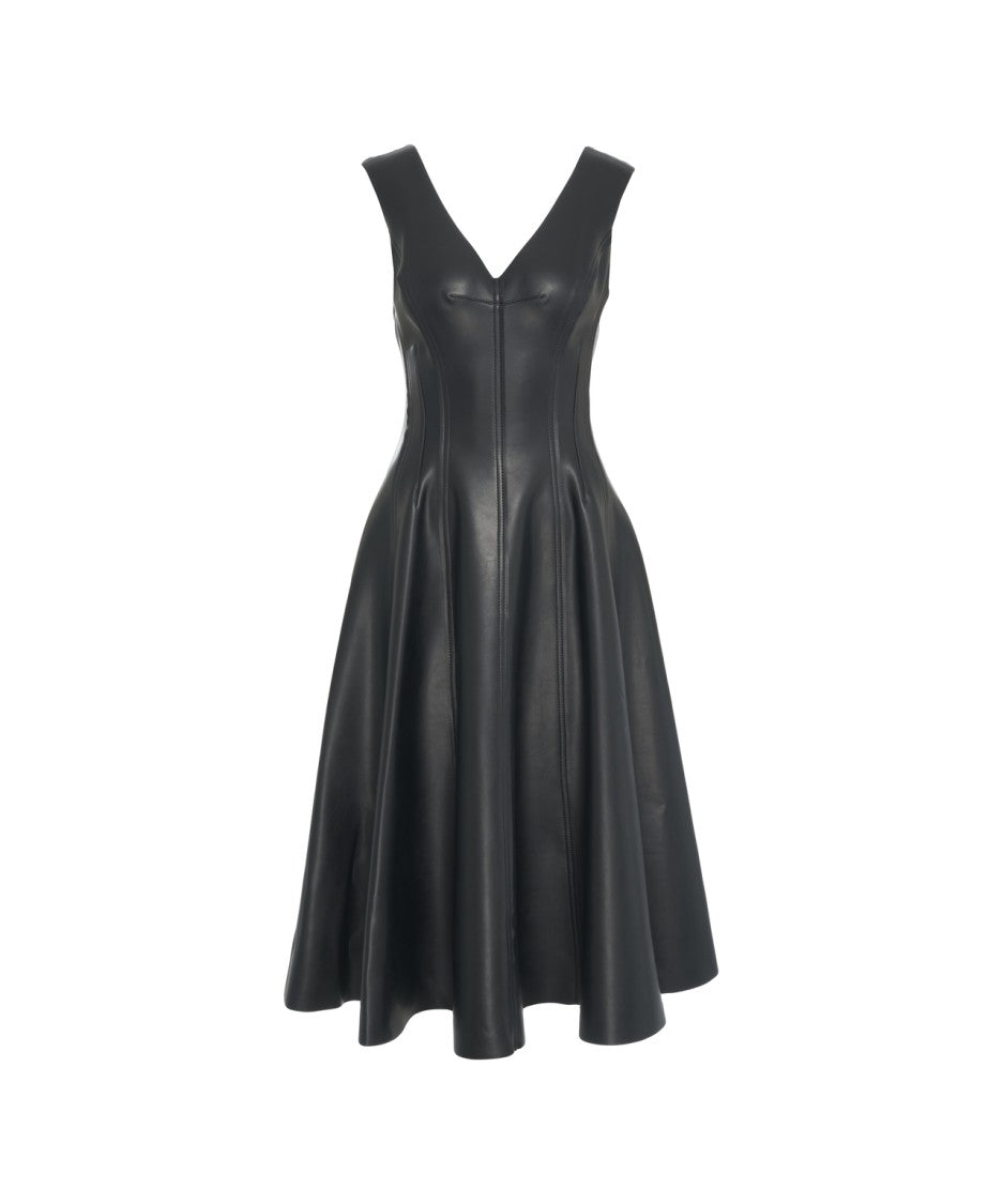 Norma Kamali Faux Leather Midi Dress
