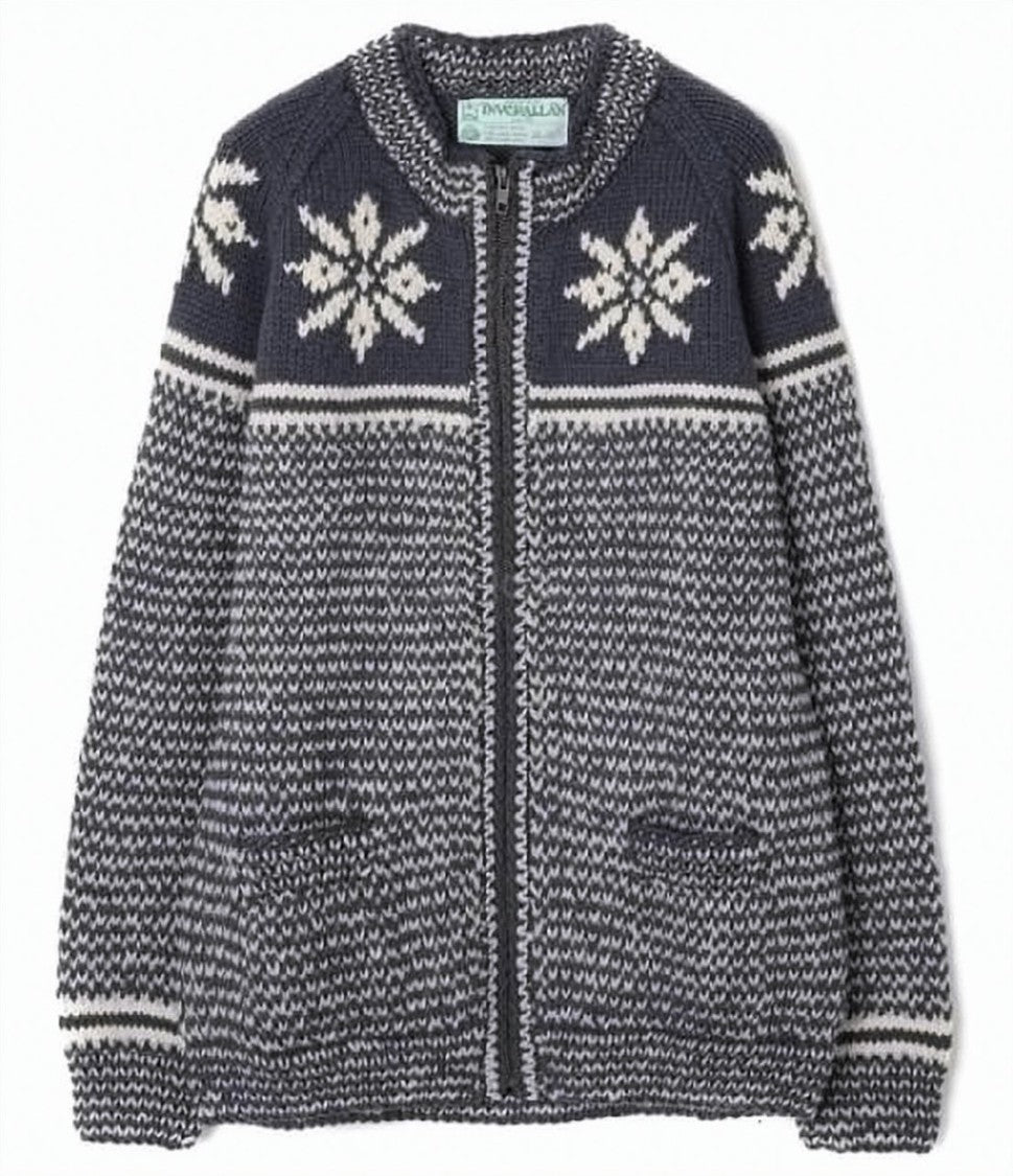 Inverallan Textured Knit Zip-Up Hoodie