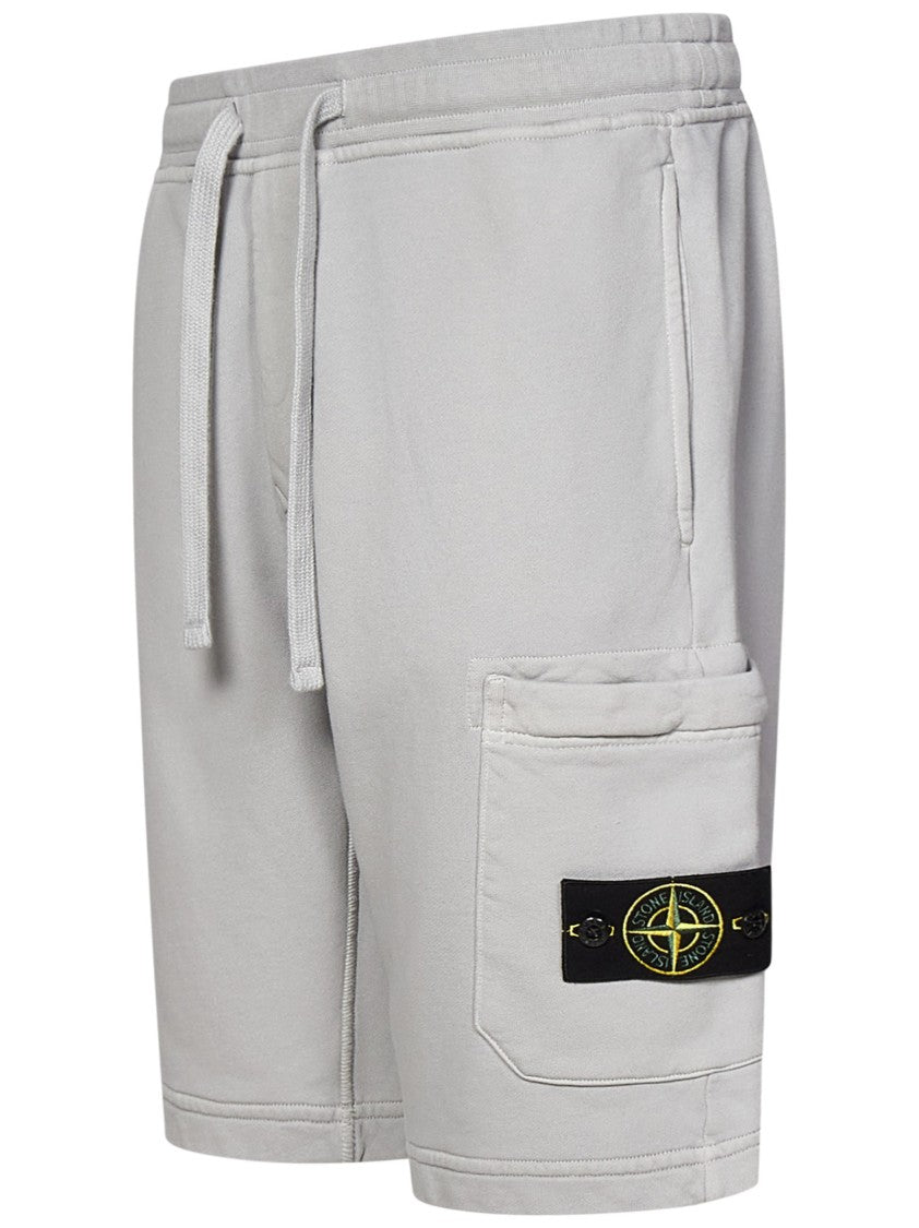 Stone Island Cargo Bermuda Shorts In Organic Cotton Fleece
