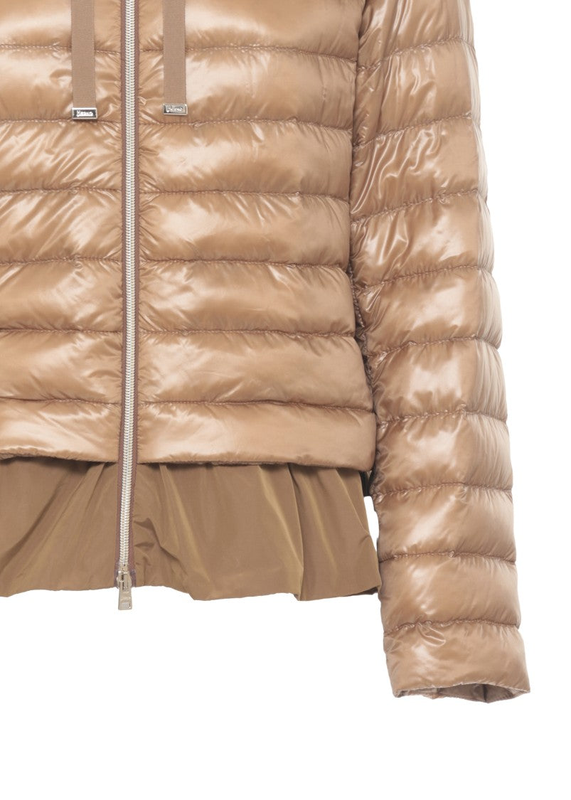 Herno Brown Quilted High Neck Down Jacket