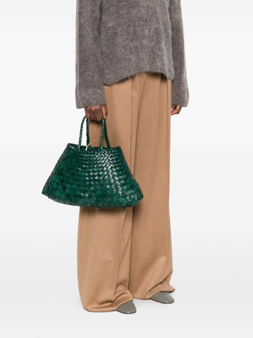 Dragon Diffusion Woven Calfskin Tote Handbag With Braided Handles