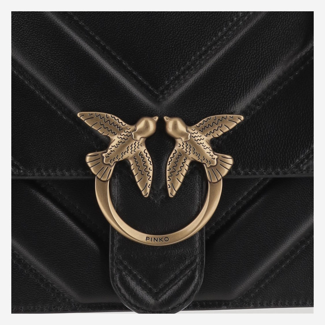 Pinko Love One Leather Shoulder Bag