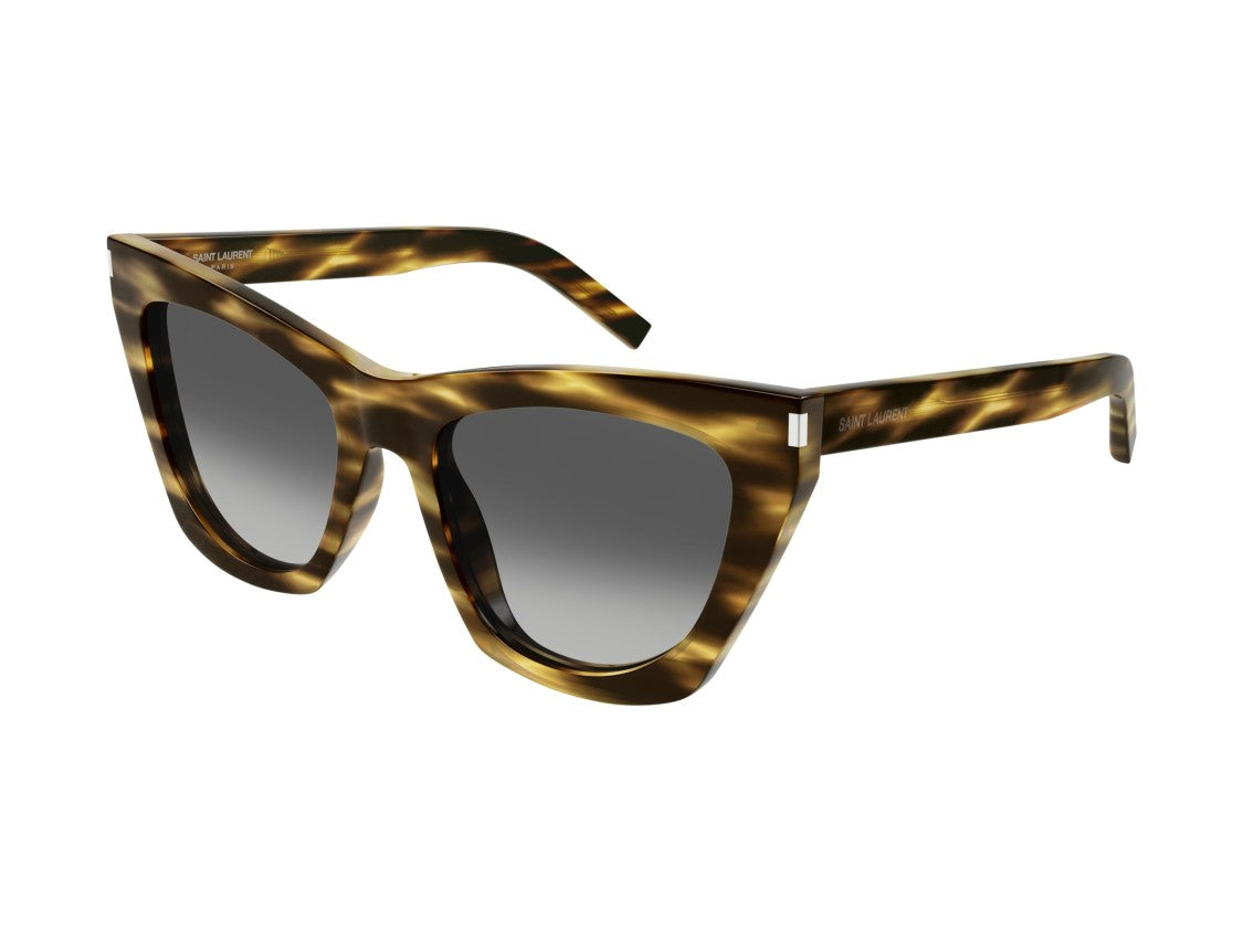 Saint Laurent Sl 214 Kate Tortoiseshell Oversized Cat-Eye Sunglasses