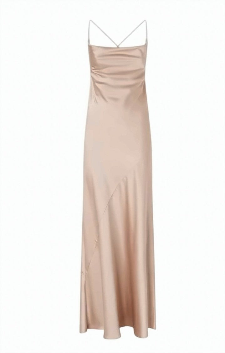 Pinko Farro Satin Open Back Dress