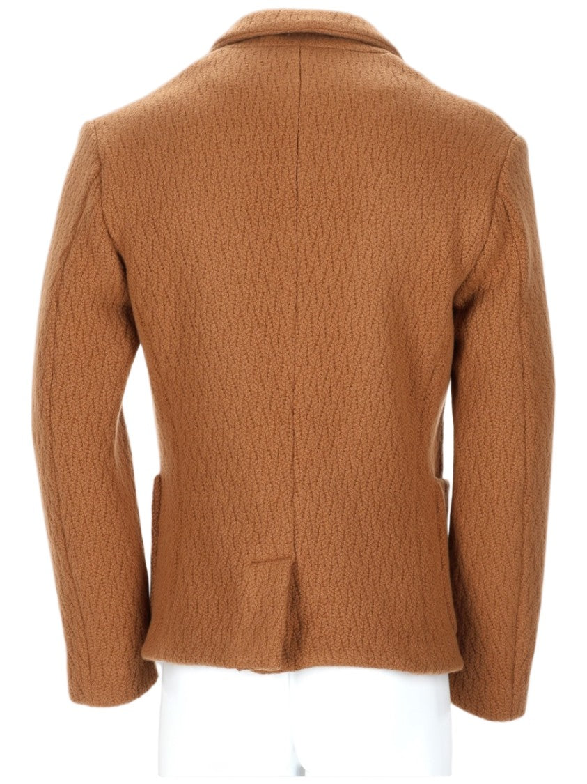 Brian Dales Textured Wool And Cashmere Jacket With Structured Collar