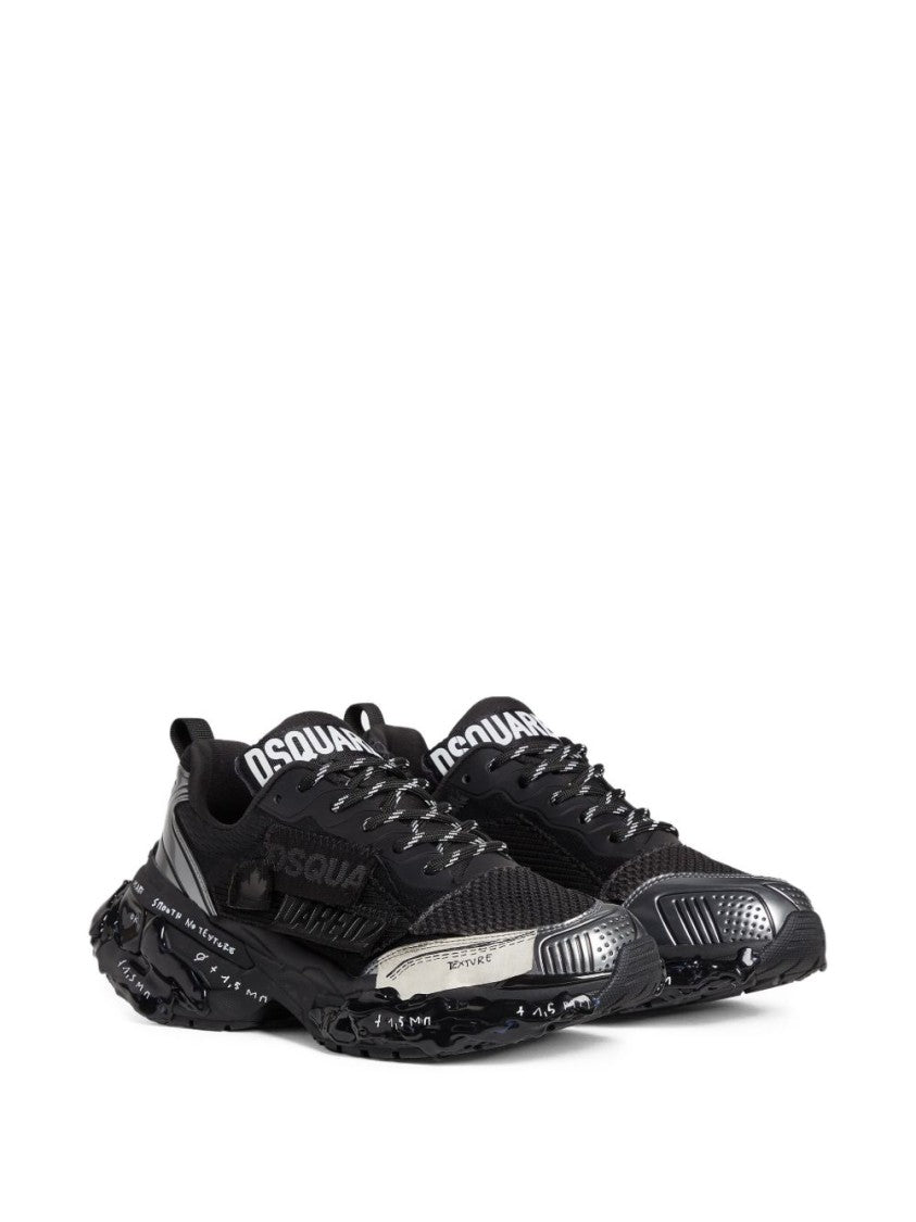 Dsquared2 Black And Grey Sneakers With Sculptural Design