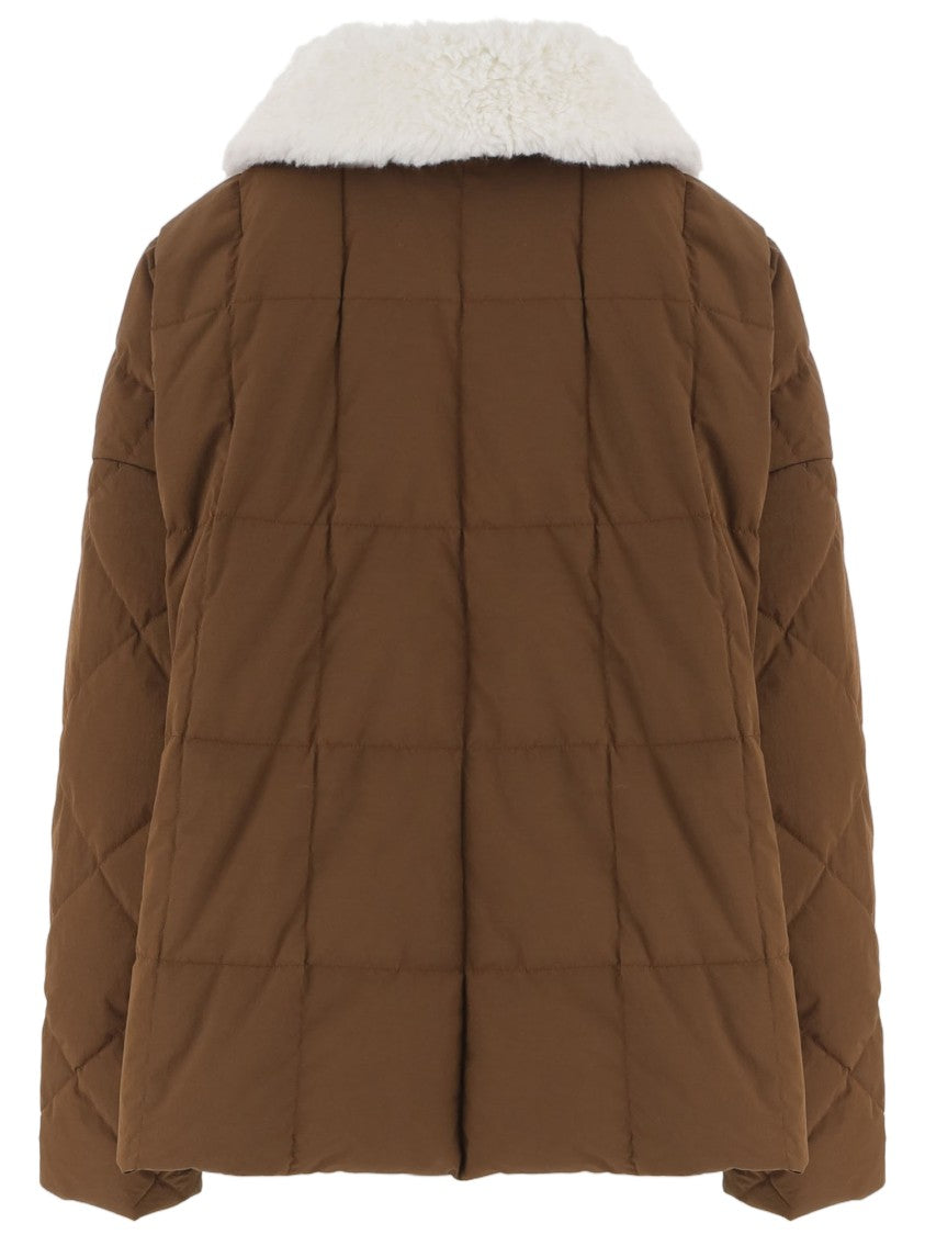 Ienki Ienki Boxy Quilted Shearling Collar Jacket