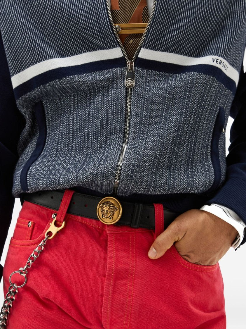 Versace Black Silk Nylon Belt