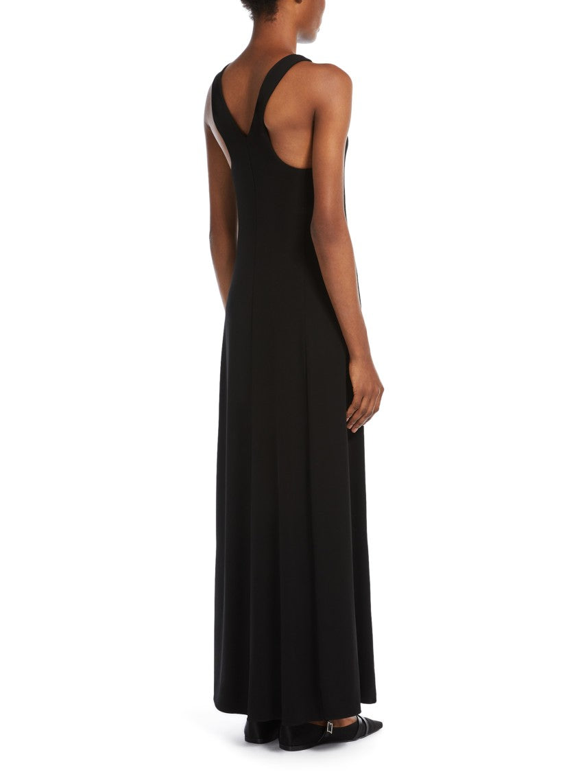 Max Mara Flowing Black Jersey Maxi Dress