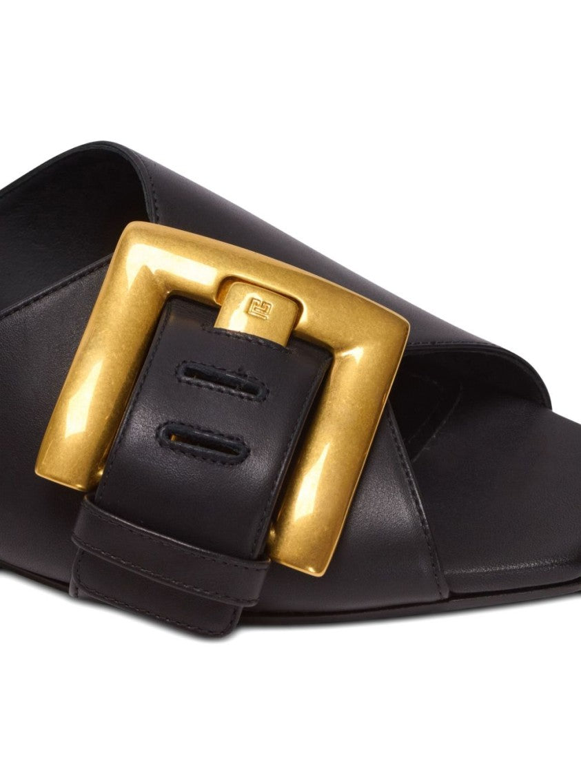 Balmain Black Silk And Nylon Strappy Sandals