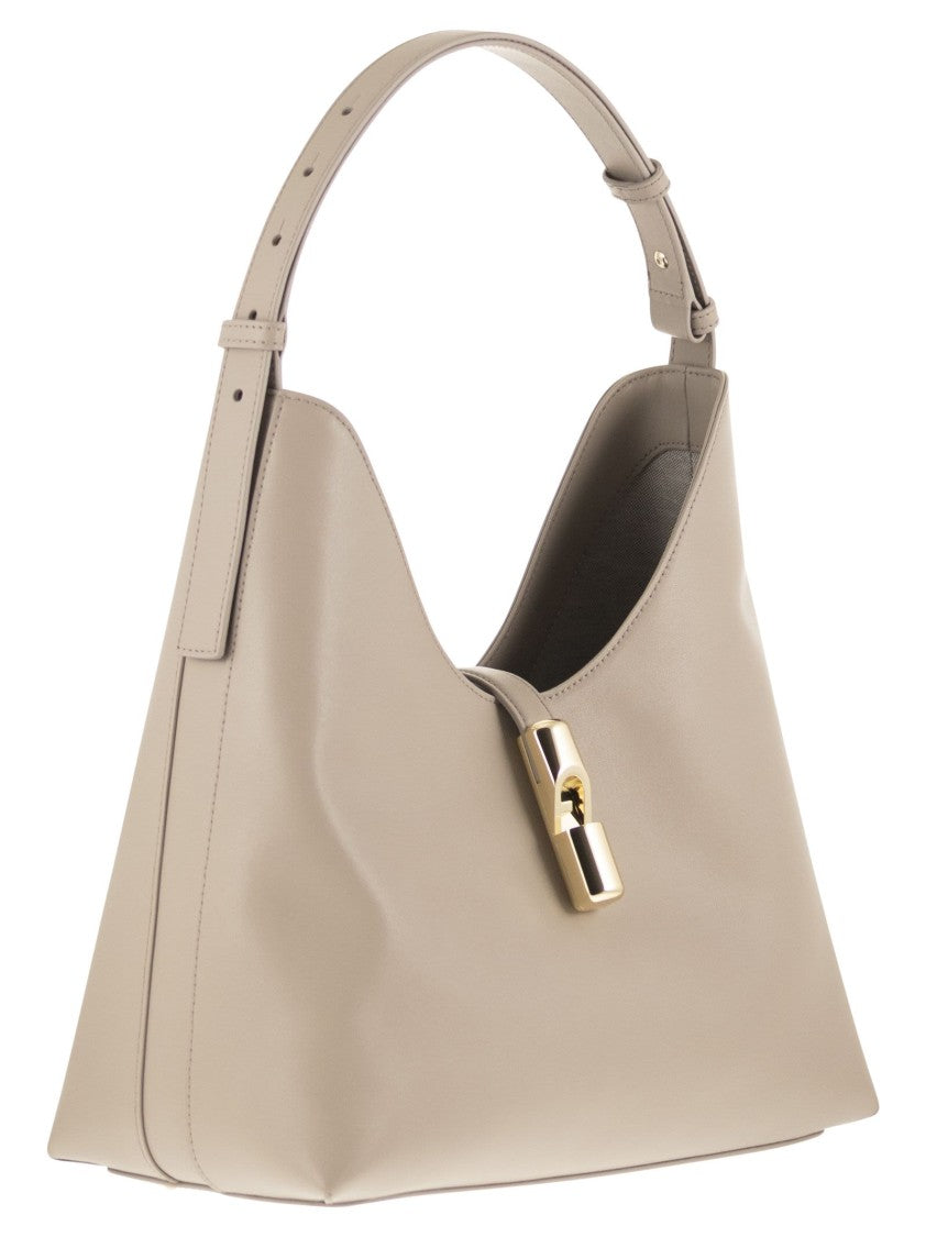 Furla Deconstructed Hobo Bag With Cylindrical Logo Hardware