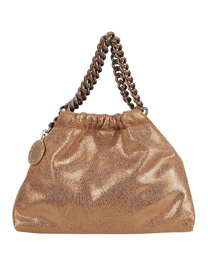 Stella Mccartney Slouchy Brown Handbag With Metallic Sheen