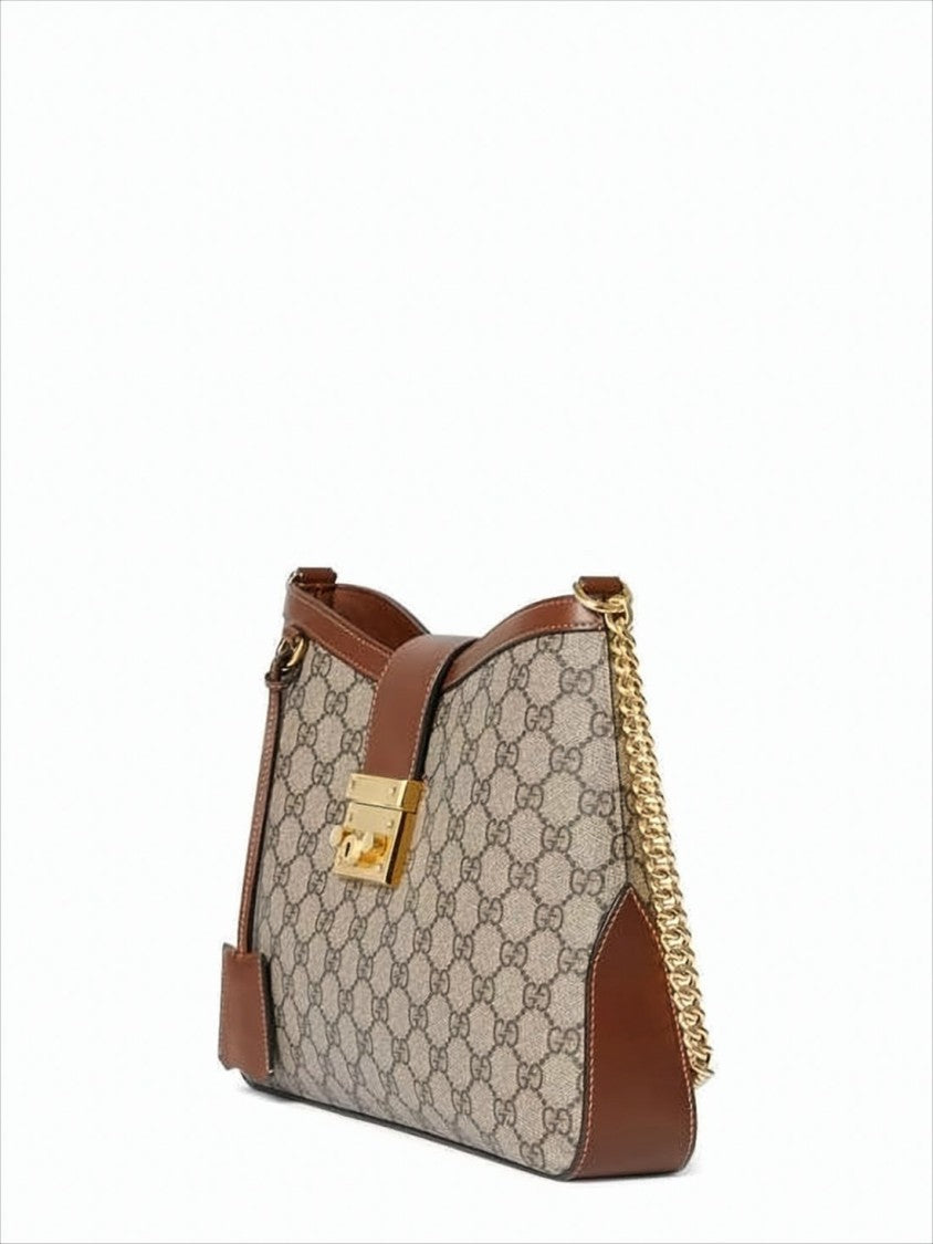 Gucci Structured Monogram Canvas Shoulder Bag