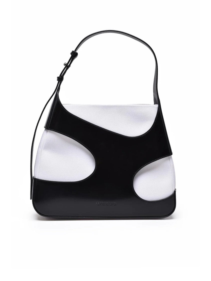 Ferragamo Cut Out Shoulder Bag - Black/White