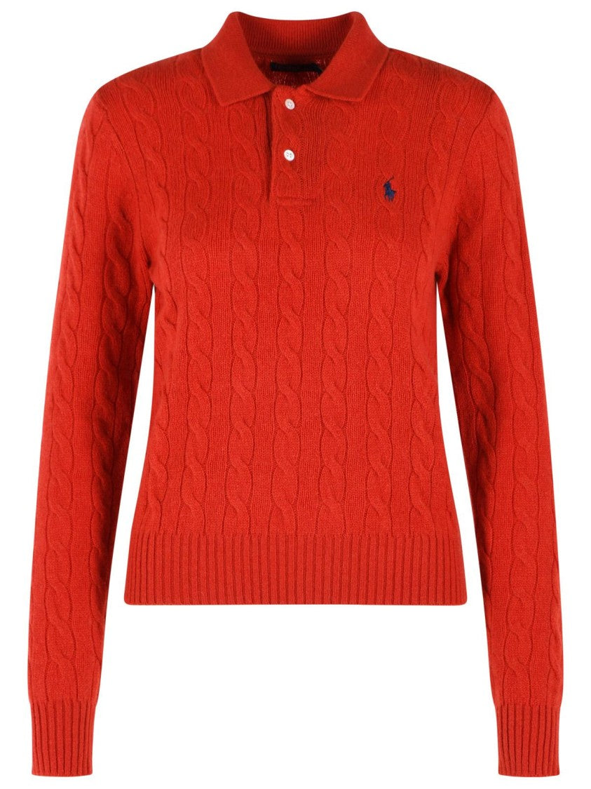 Polo Ralph Lauren Red Wool And Cashmere Blend Sweater