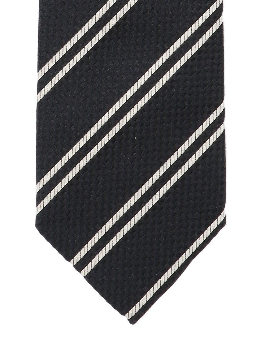 Tom Ford Striped Tie, In Blue Mulberry Silk, White Details