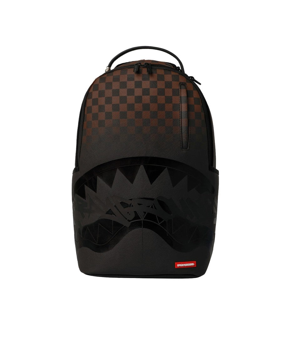 Sprayground Brown Check Ghost Drip Checkered Backpack