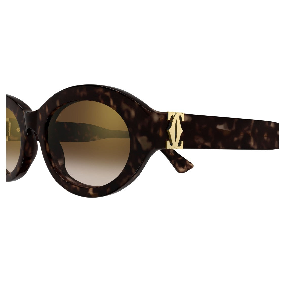 Cartier Tortoiseshell Oval Frame Sunglasses With Gradient Lenses