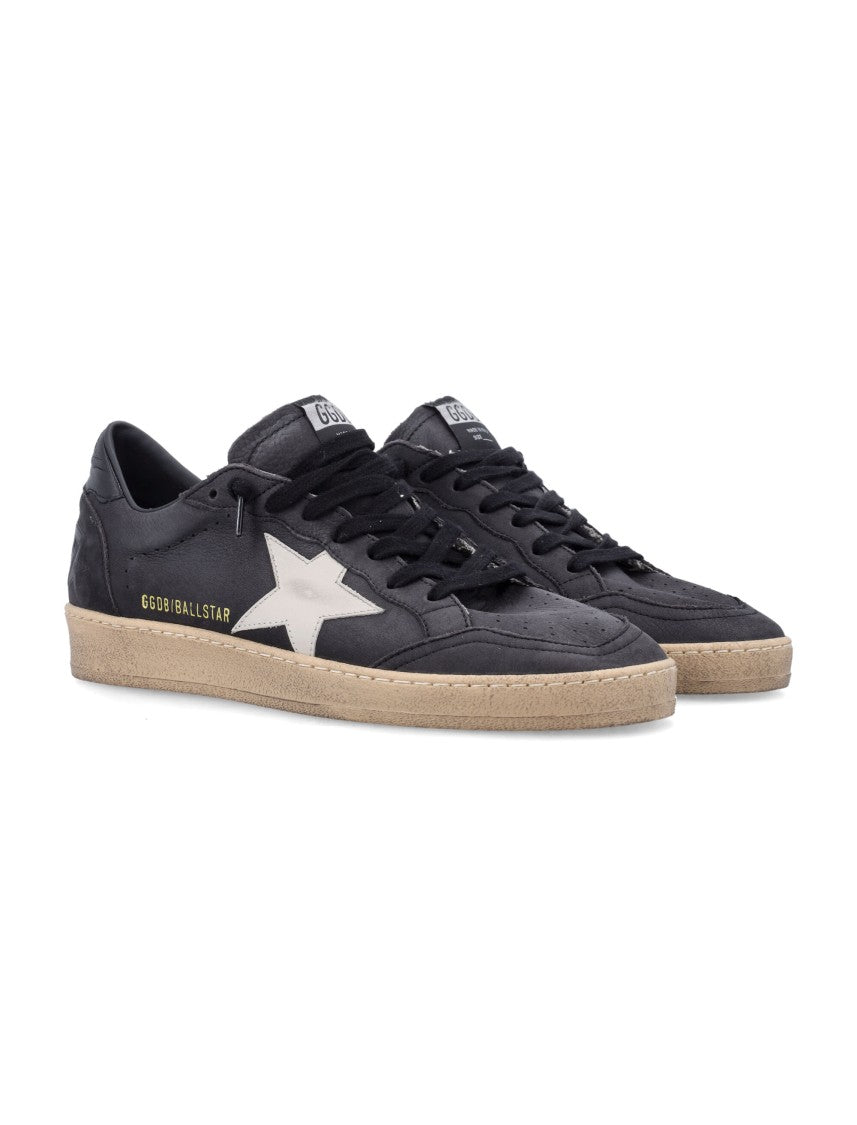 Golden Goose Ballstar Low-Top Black Leather Sneakers