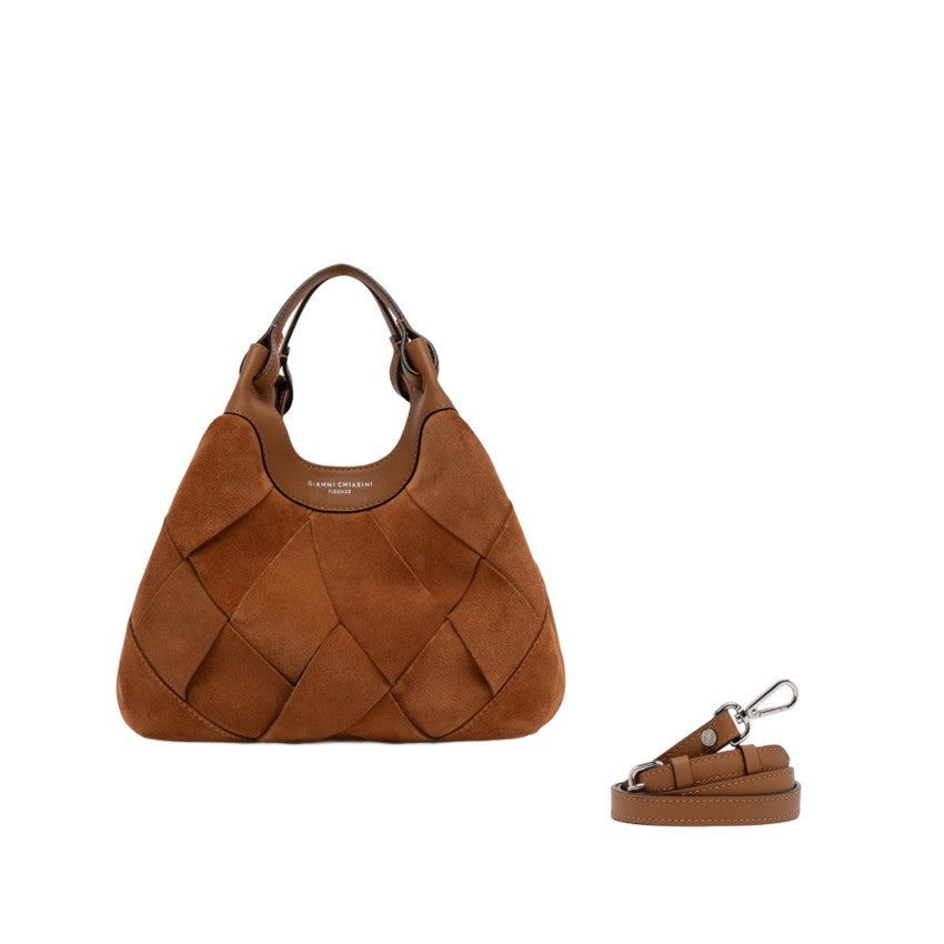 Gianni Chiarini Geometric Pattern Suede Handbag