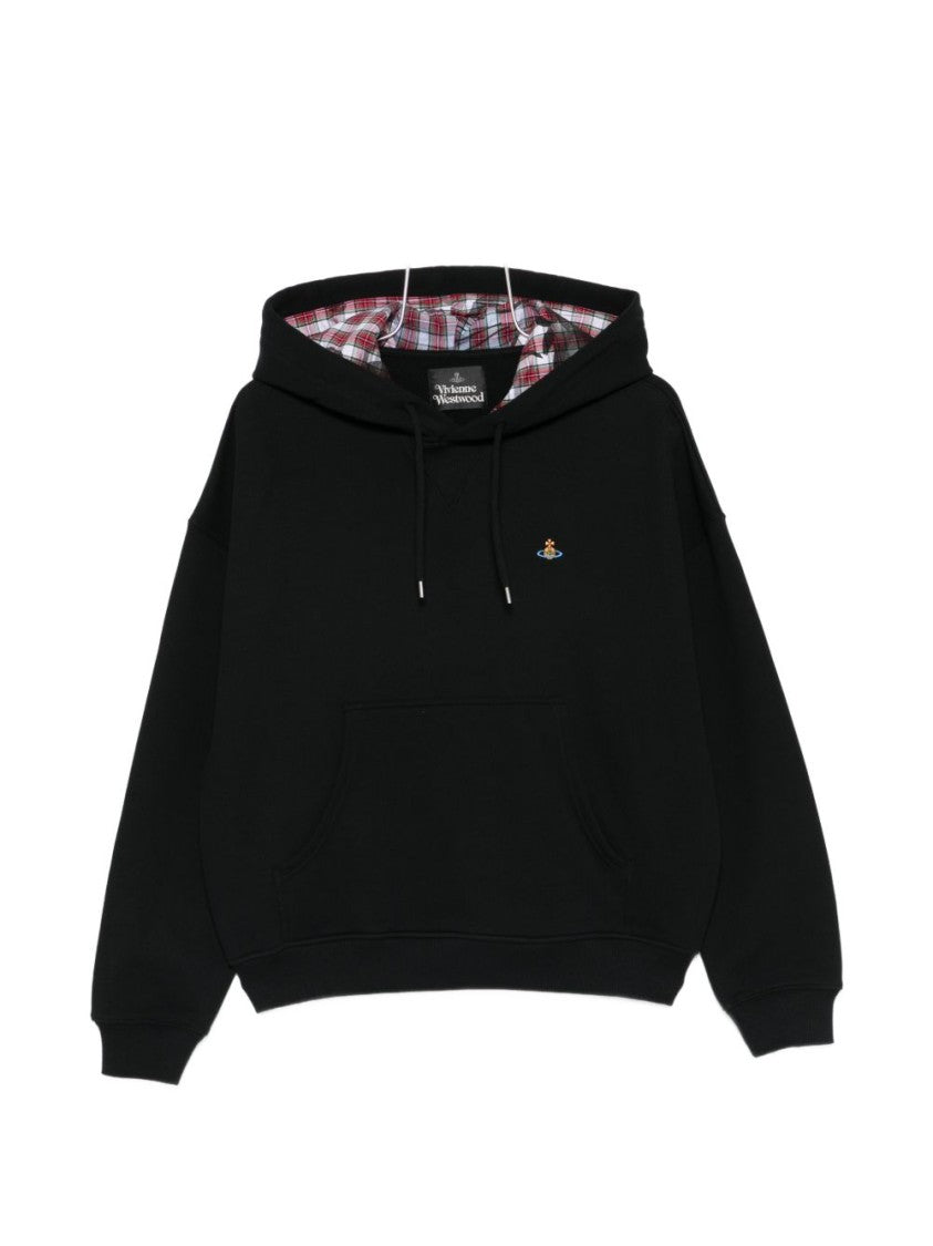 Vivienne Westwood Black Drawstring Hooded Pouch Pocket Hoodies