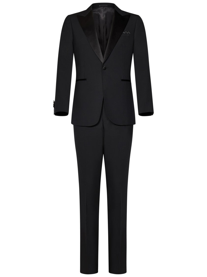 Low Brand Black Tuxedo Suit With Satin Lapels
