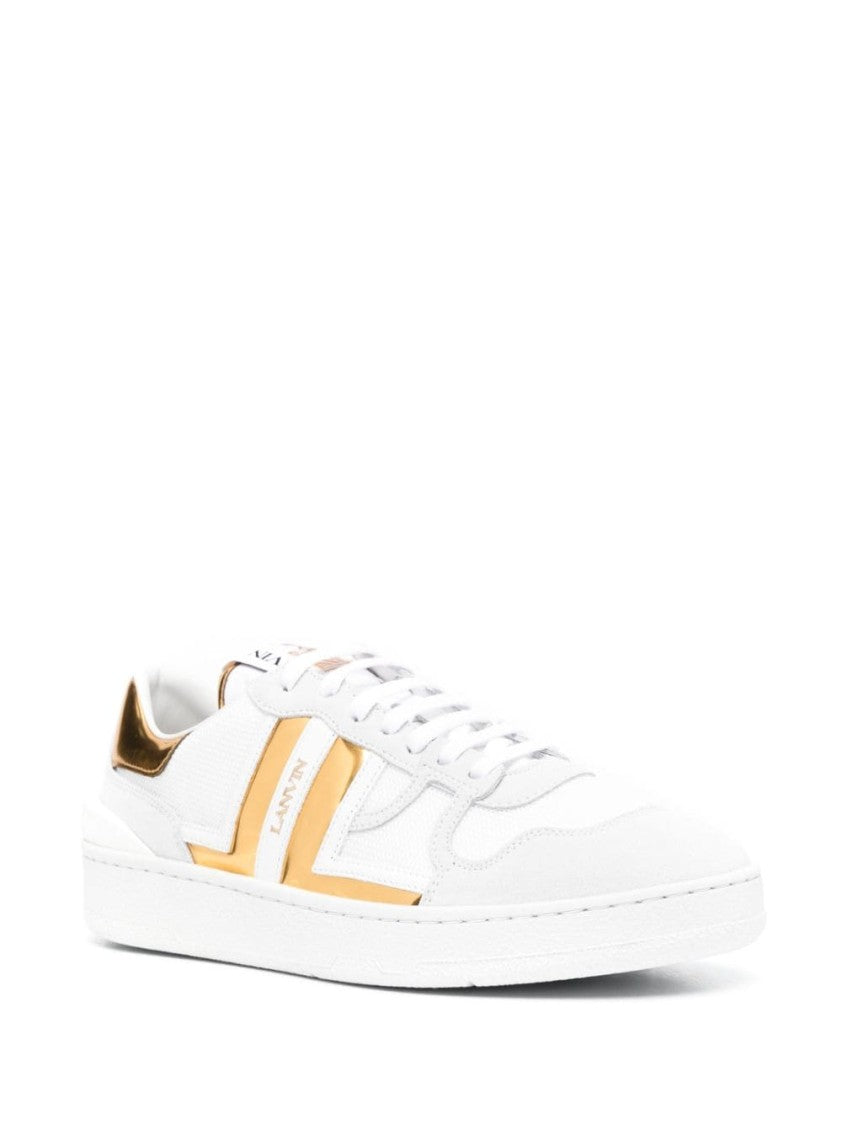 Lanvin Clay Lace-Up Sneakers With Gold-Tone Accents