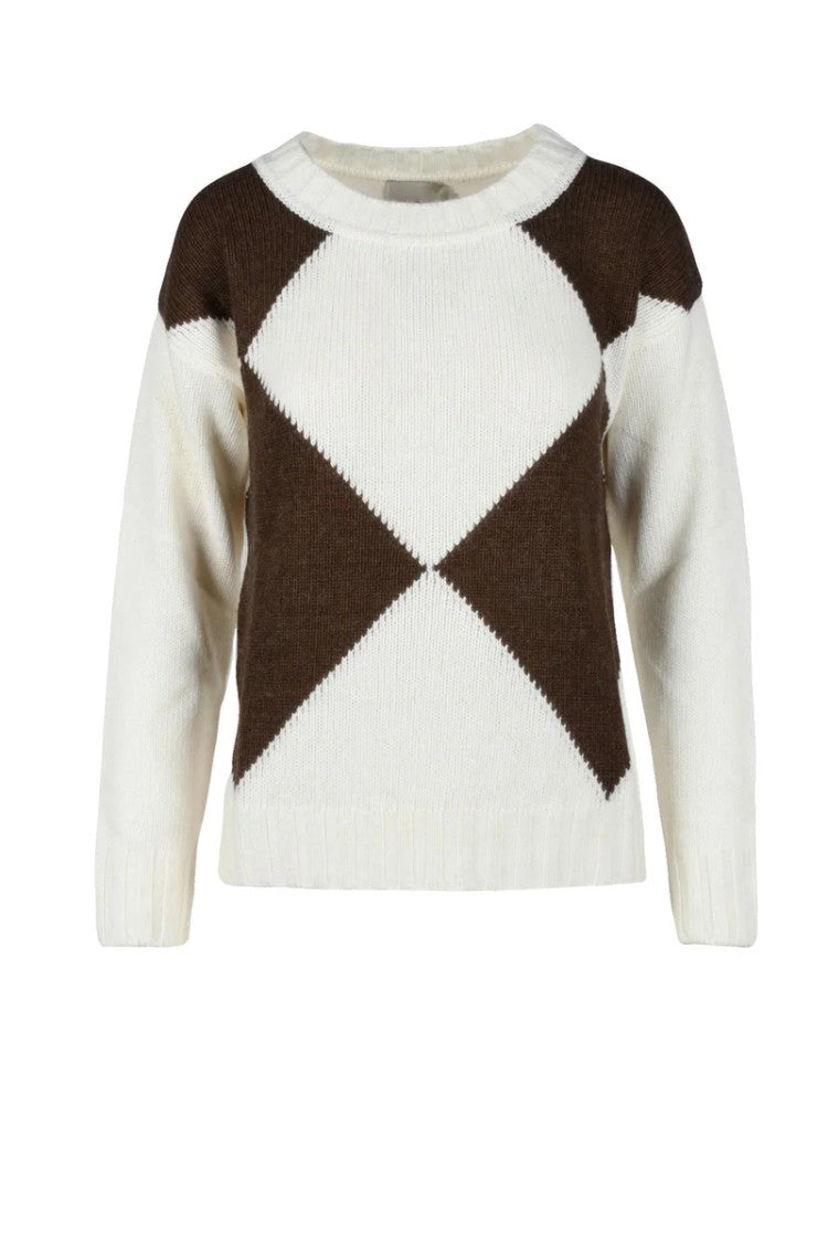 N.O.W. Andrea Rosati Geometric Knit Sweater With Cashmere