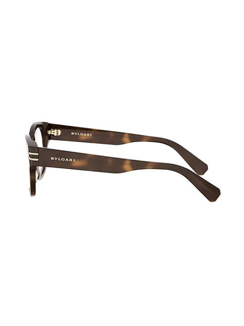 Bulgari Tortoiseshell Bv50064i Rectangular Metallic Eyeglasses