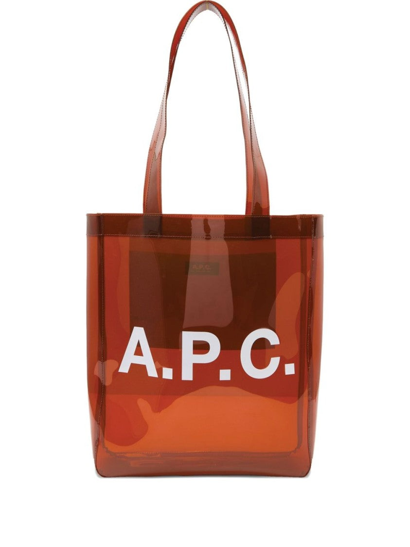 A.P.C. Amber Transparent Tote Bag With Bold Lettering