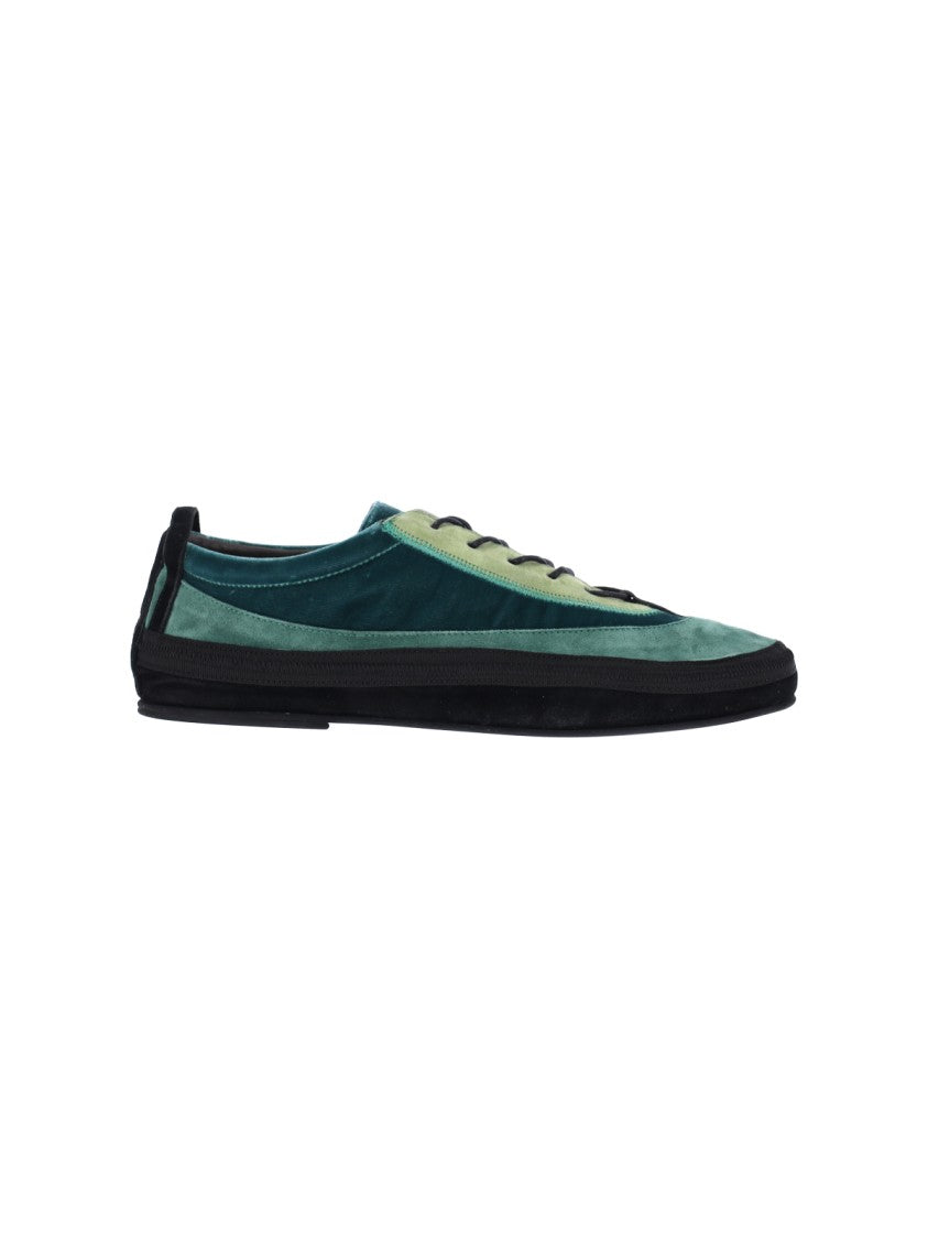Ranra Green Heitt Suede Low-Profile Sneakers