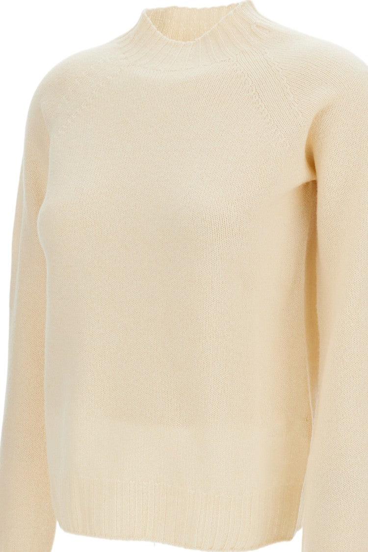 Drumohr Mock Neck Jersey-Knit Wool Pullover With Raglan Sleeves