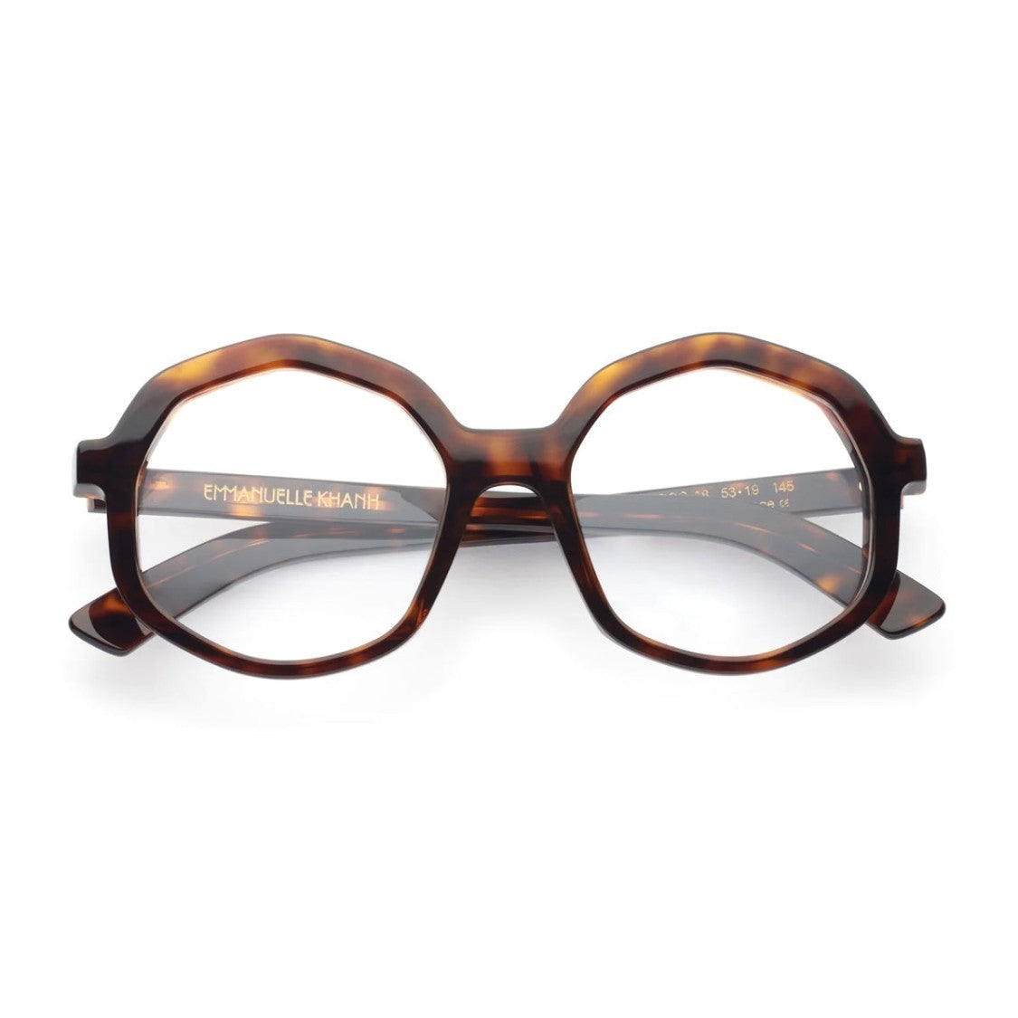 Emmanuelle Khanh Havana Corso Octagonal Acetate Eyeglasses