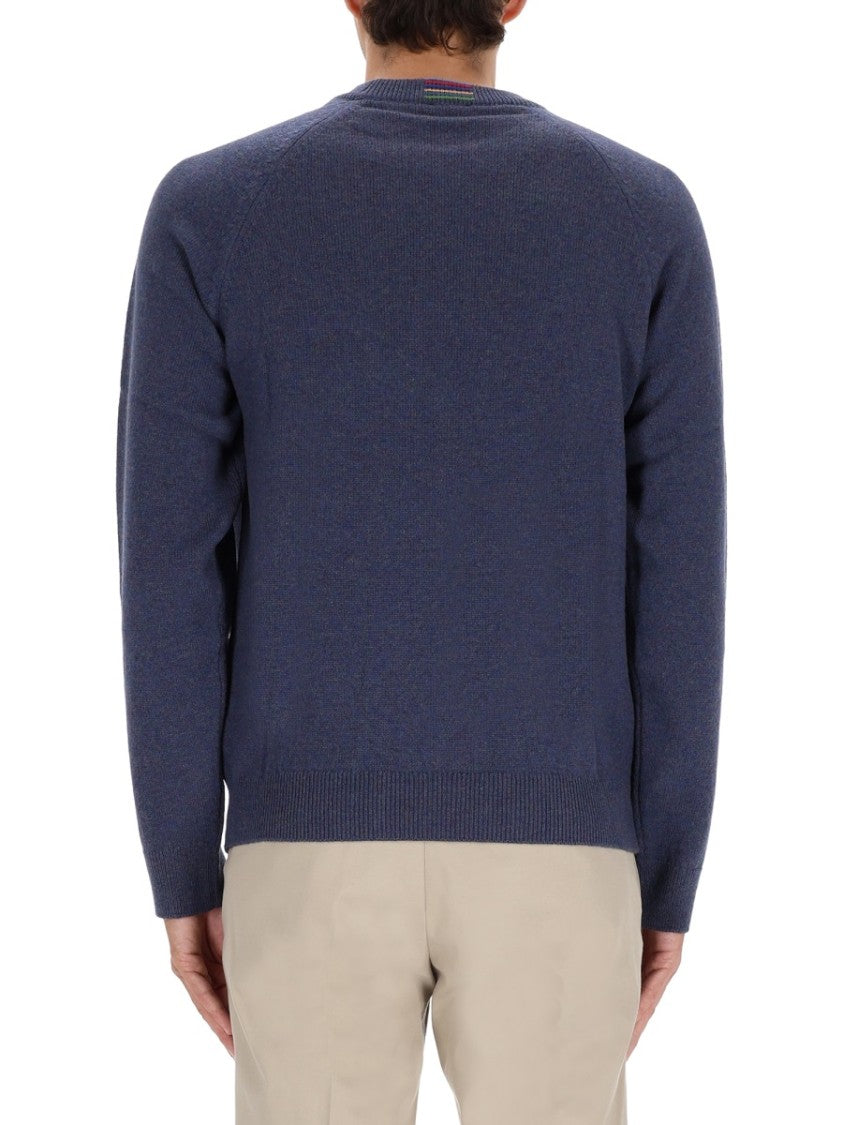 Ps Paul Smith Classic Crew Neck Purple Merino Wool Sweater